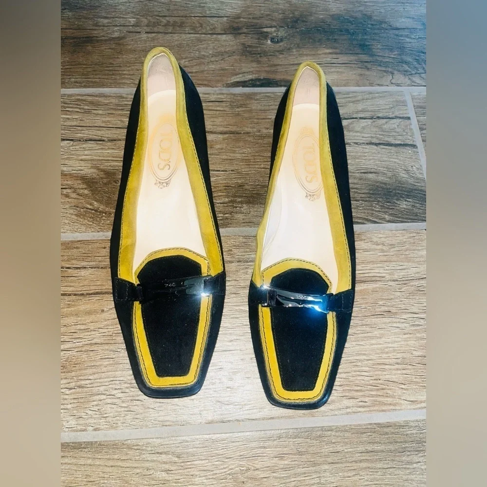 Tod’s Black and Yellow Women's Loafers